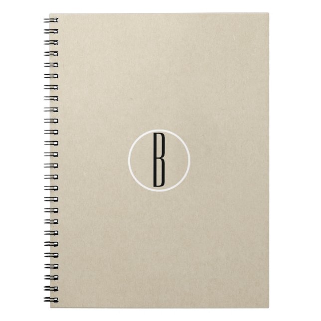 Carnet LETTRE CHIC Brown Kraft LETTRE INITIALE rustique (Devant)
