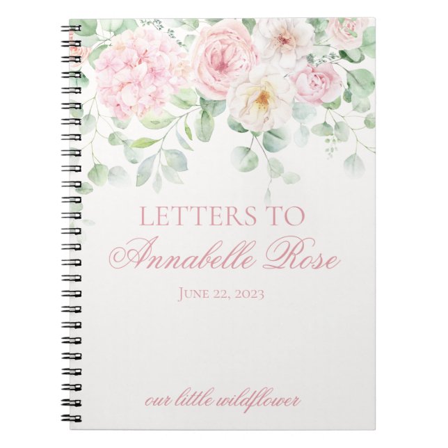 CARNET LETTRE D'ANNIVERSAIRE FLORALE ROSE (Devant)