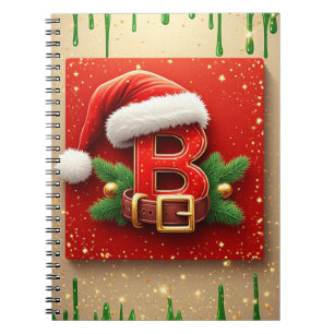 Carnet Lettre de Santa B avec couronne de pin style de va