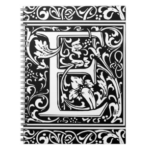 Carnet Lettre E Monogramme Médiéval Initial Vintage