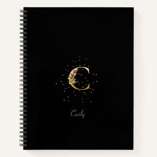 Carnet LETTRE INITIALE C MODÈLE Floral