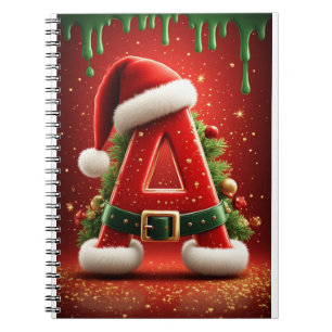 Carnet Lettre initiale de Noël A pour les cadeaux de fête