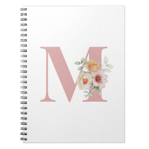 Carnet LETTRE INITIALE Florale MONO