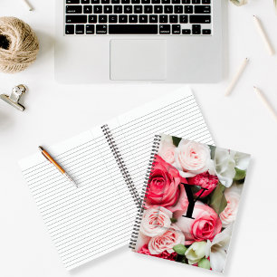Carnet Lettre initiale personnalisée élégante Y Roses Mon
