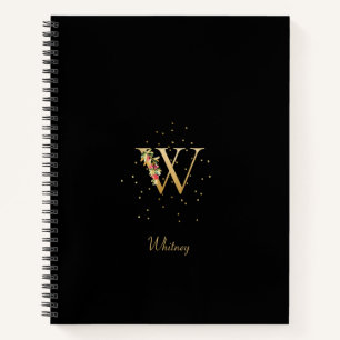 Carnet Lettre initiale W en monogramme moderne avec motif