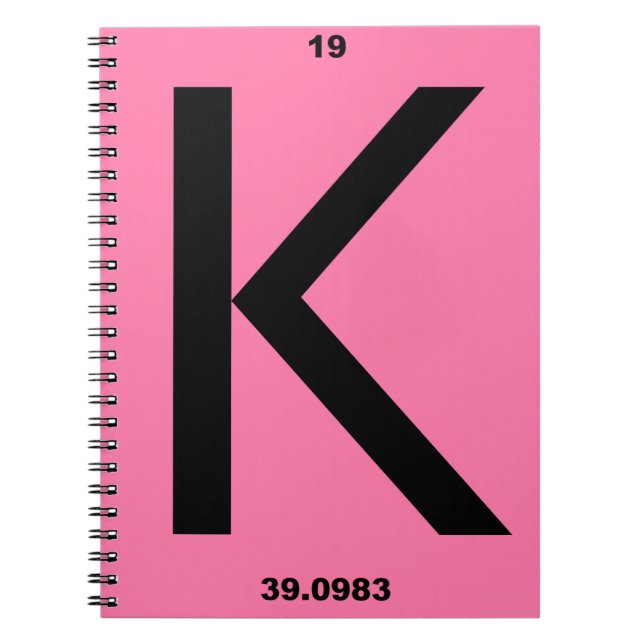 Carnet Lettre K rose (Devant)