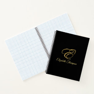 Carnet Lettre monogramme E Cheval en parties scintillant