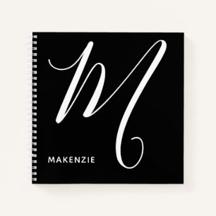 Carnet Lettre monogramme simple M Noir & Blanc