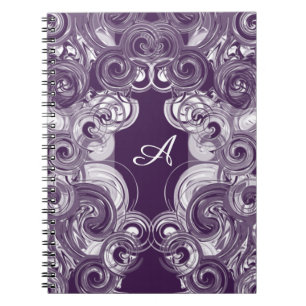 Carnet LETTRE MONOGRAPHIQUE INITIALE ROULANT Abstrait vio