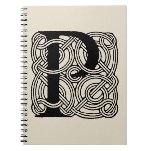 Carnet LETTRE P Vintage Céleste Knot Monogramme