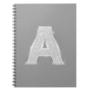Carnet LETTRE Parties scintillant EN ARGENT A