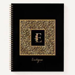 Carnet Lettre personnelle Leopard Gold moderne E