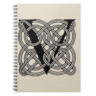 Carnet Lettre V Monogramme Impression de nœud celtique vi