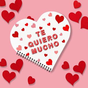 Carnet Lettres 3d du Coeur Rouge Confetti Te Quiero Mucho