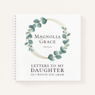 Carnet Lettres à ma fille Eucalyptus Gold Foil