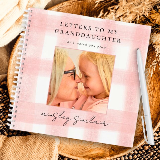 Carnet Lettres à ma petite-fille Blush En vichy photo (Créateur téléchargé)