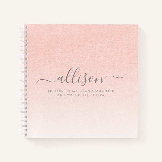 Carnet Lettres à ma petite-fille garde la mémoire rose (Devant)