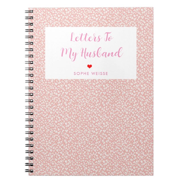 Carnet Lettres à mon mari Personnalisé Pretty Pink (Devant)