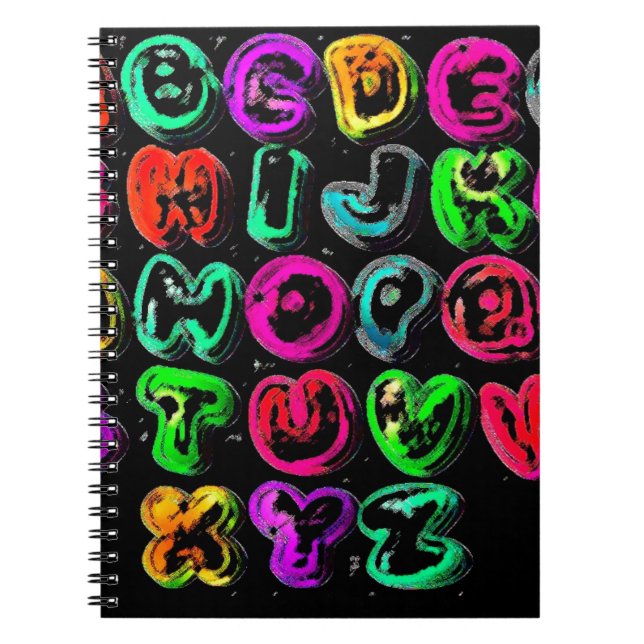 CARNET LETTRES ALPHABET GRAFFITI COLORÉES CSVL (Devant)