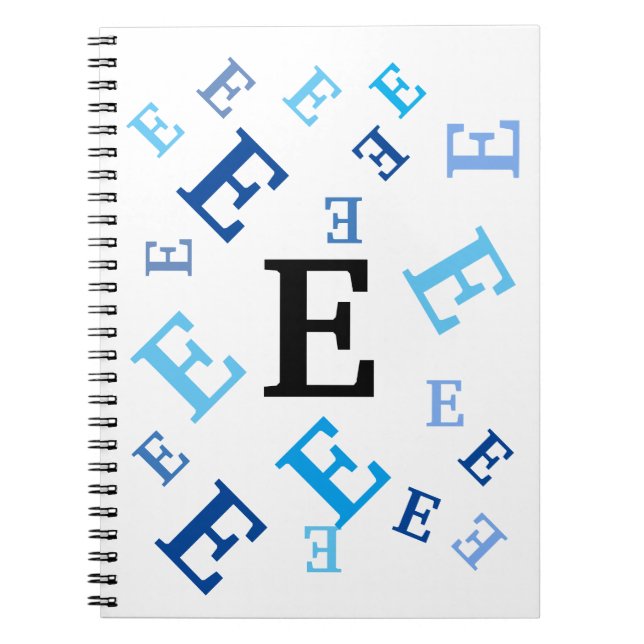 Carnet - Lettres bleues mélangées (Devant)