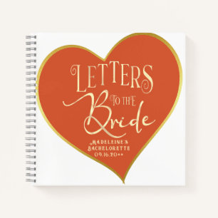 Carnet Lettres Coeur À La Mariée Bachelorette Guestbook