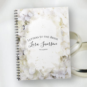 Carnet Lettres d'aquarelle blanche Hydrangea à la mariée