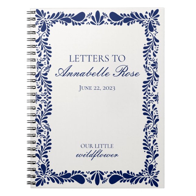 Carnet Lettres de fiesta en carreaux bleu Talaver à fille (Devant)