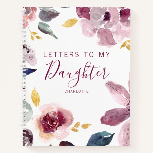 Carnet Lettres florales à ma fille (Devant)