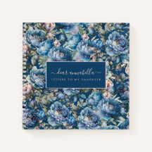 Lettres florales de pivoine bleue à ma fille