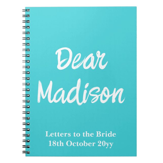 Carnet Lettres personnalisées à la mariée Enterrement de  (Devant)