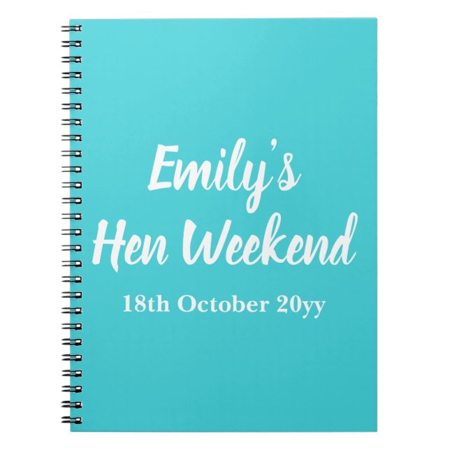 Carnet Lettres personnalisées à la mariée Hen Do Week-end (Devant)
