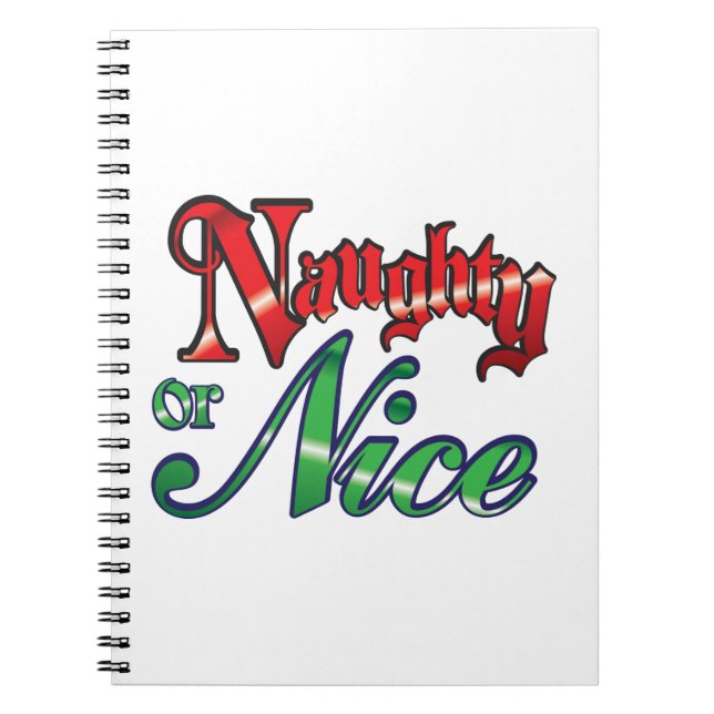 Carnet Lettres rouges rétro Noël, Naughty ou Nice (Devant)
