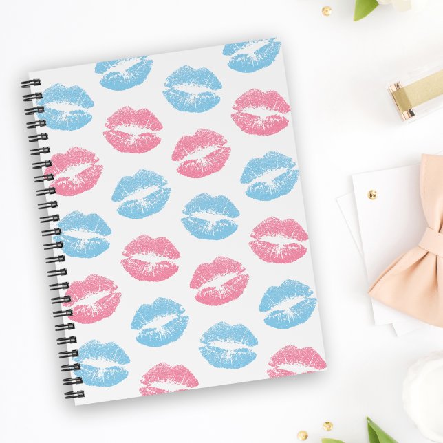 Carnet Lèvres bleues et roses Motif, Baguette à lèvres, B (Créateur téléchargé)