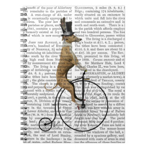 Carnet Lévrier sur le vélo noir de quart de penny de