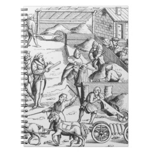 Carnet L'extraction des métaux, après une gravure sur