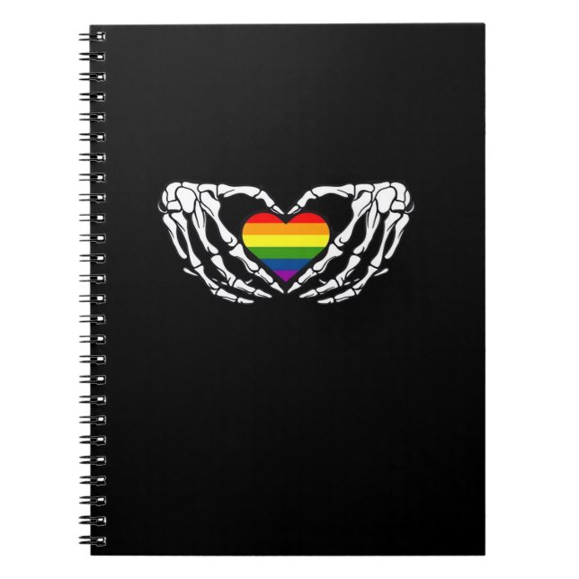 Carnet Lgbt Pride Squelette Halloween Goth Heart Classic (Devant)