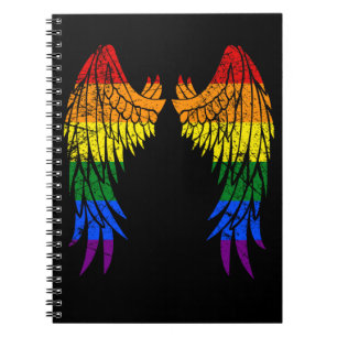 Carnet LGBTQ LGBT Angel ailes colorées Rainbow Gay