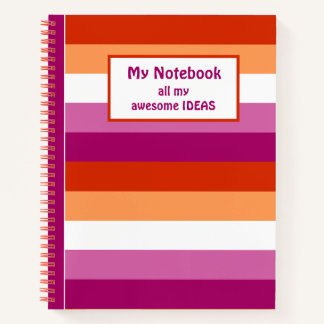 Carnet LGBTQ+ Stripes du drapeau lesbien pour la fierté -