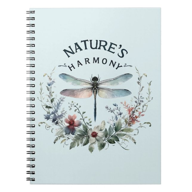 Carnet L'harmonie de la nature - libellule artistique (Devant)