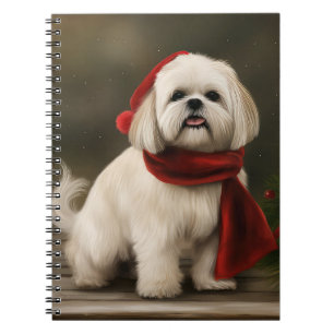 Carnet Lhasa Apso Chien dans Noël de neige
