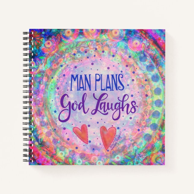 Carnet L'homme planifie Dieu rit Pretty Inspirivity journ (Devant)