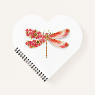 Carnet libellule de fleurs avec sakura de bijoux