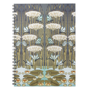 Carnet Libellule et Lys Vintage Vert Sauge Art