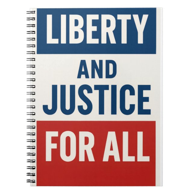 Carnet Liberty and Justice For All – Bold Minimalist  (Devant)