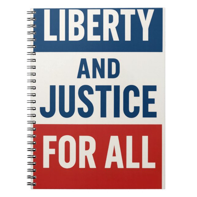 Carnet Liberty and Justice For All – Bold Minimalist  (Devant)