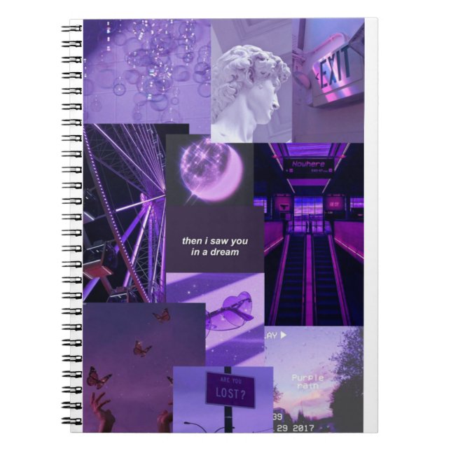 Carnet Libreta aesthetic collage lila (Devant)
