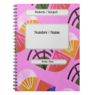 Carnet Libreta con espiral, coloridad, editable