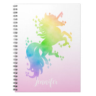 Carnet Licorne arc-en-ciel aquarelle magique mignonne