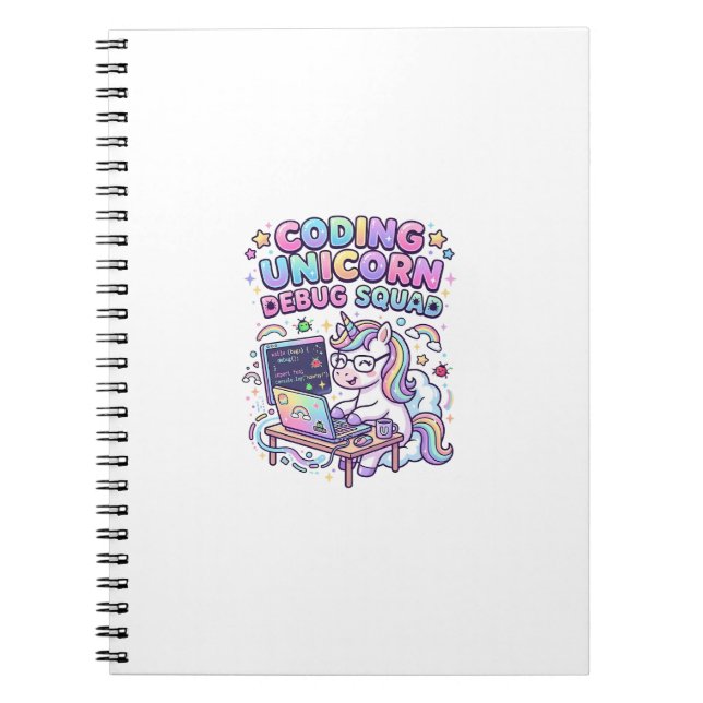 Carnet Licorne Coding Licorne Debug Squad Marché Charmant (Devant)