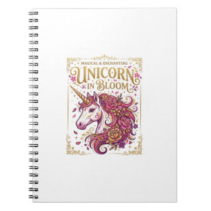 Carnet Licorne en fleurs design stylé Zazzle_1